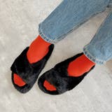 ブラック | もこもこ クロス スライダー サンダル | Noubel Voug Relax