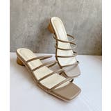 ベージュ | スクエアトゥ 細ストラップサンダル | Noubel Voug Relax