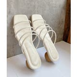 アイボリー | スクエアトゥ 細ストラップサンダル | Noubel Voug Relax