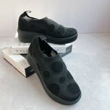 ブラック | 洗える 超軽量 厚底 ドット ニットスニーカー | Noubel Voug Relax