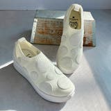 アイボリー | 洗える 超軽量 厚底 ドット ニットスニーカー | Noubel Voug Relax