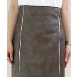 フェイクレザーパイピングロングスカート | FUNNY COMPANY＋  | 詳細画像21 