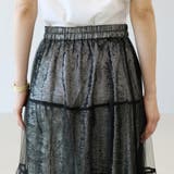 メタリックｘチュール重ねロングスカート | FUNNY COMPANY＋  | 詳細画像22 