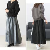 メタリックギャザーフレアスカート | FUNNY COMPANY＋  | 詳細画像4 