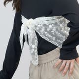 チュールフラワーレース三角スカーフ | FUNNY COMPANY＋  | 詳細画像9 