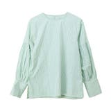 T/Cストライプサイドスリット袖ギャザーブラウス | FUNNY COMPANY＋  | 詳細画像25 