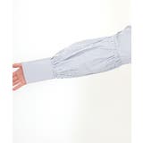 T/Cストライプサイドスリット袖ギャザーブラウス | FUNNY COMPANY＋  | 詳細画像21 