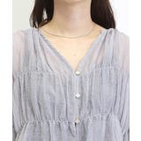 シワ加工キーネックシアーギャザーブラウス | FUNNY COMPANY＋  | 詳細画像21 