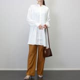 とろみツイルバックシャーリングシャツチュニック | FUNNY COMPANY＋  | 詳細画像15 