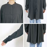 とろみツイルバックシャーリングシャツチュニック | FUNNY COMPANY＋  | 詳細画像20 