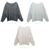 片畦編みVネックゆるニットプルオーバー | FUNNY COMPANY＋  | 詳細画像8 