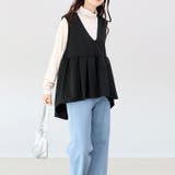 カットツイルVネックペプラムベスト | FUNNY COMPANY＋  | 詳細画像3 