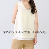 シワ加工サテンレイヤードノースリーブブラウス | FUNNY COMPANY+ | 詳細画像5