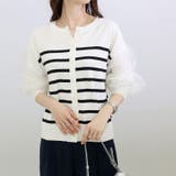 袖チュール重ねボーダー2WAYカーディガン | FUNNY COMPANY＋  | 詳細画像6 