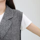 ミックスツイードベルト付テーラードベスト | FUNNY COMPANY＋  | 詳細画像22 