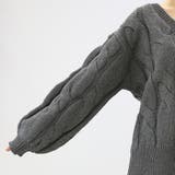 バルキーケーブルVネックニットプルオーバー | FUNNY COMPANY＋  | 詳細画像22 