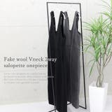 フェイクウールVネック2WAYサロペットワンピース | FUNNY COMPANY＋  | 詳細画像8 