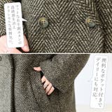 ヘリンボーンツイードダブルテーラードミドルコート | FUNNY COMPANY＋  | 詳細画像7 