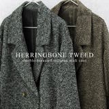 ヘリンボーンツイードダブルテーラードミドルコート | FUNNY COMPANY＋  | 詳細画像8 