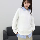 横リブボートネックドルマンニットプルオーバー | FUNNY COMPANY＋  | 詳細画像3 