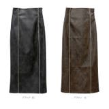 フェイクレザーパイピングロングスカート | FUNNY COMPANY＋  | 詳細画像12 