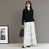 ニュアンス柄マットサテンロングスカート | FUNNY COMPANY＋  | 詳細画像16 