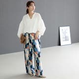 ニュアンス柄イージーワイドパンツ | FUNNY COMPANY＋  | 詳細画像16 