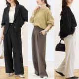 杢調ツイルタックワイドパンツ | FUNNY COMPANY＋  | 詳細画像13 