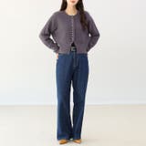 片畦ナイロンフェザークルーネックカーディガン | FUNNY COMPANY＋  | 詳細画像10 