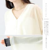 シアーVネックフレアカーディガン | FUNNY COMPANY+ | 詳細画像18