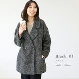 ヘリンボーンツイードダブルテーラードミドルコート | FUNNY COMPANY＋  | 詳細画像10 