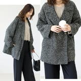 ヘリンボーンツイードダブルテーラードミドルコート | FUNNY COMPANY＋  | 詳細画像13 