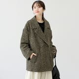 ヘリンボーンツイードダブルテーラードミドルコート | FUNNY COMPANY＋  | 詳細画像16 