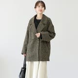 ヘリンボーンツイードダブルテーラードミドルコート | FUNNY COMPANY＋  | 詳細画像18 