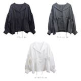 長袖オープンカラー杢無地ドロストブラウス | FUNNY COMPANY＋  | 詳細画像16 