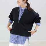 綿スウェットノーカラーハーフジッププルオーバー | FUNNY COMPANY＋  | 詳細画像10 