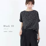 プリントデシン華奢見えドットブラウス | FUNNY COMPANY＋  | 詳細画像17 