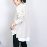 リブ襟裾スリット長袖チュニックカットソー | FUNNY COMPANY＋  | 詳細画像6 