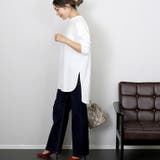 リブ襟裾スリット長袖チュニックカットソー | FUNNY COMPANY＋  | 詳細画像14 