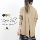 編地切替バックスリットハイネックプルオーバー | FUNNY COMPANY+ | 詳細画像1