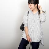 ダブルストライプバンドカラーシャツチュニック | FUNNY COMPANY+ | 詳細画像6