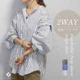 バンドカラー2WAYスリーブストライプシャツ | FUNNY COMPANY+ | 詳細画像1
