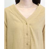 ダブルガーゼ袖口シャーリングVネックシャツ | FUNNY COMPANY＋  | 詳細画像21 