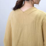 ダブルガーゼ袖口シャーリングVネックシャツ | FUNNY COMPANY＋  | 詳細画像3 