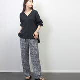 ダブルガーゼ袖口シャーリングVネックシャツ | FUNNY COMPANY＋  | 詳細画像5 