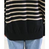 袖ボタンやわらかストレッチボーダーニットプルオーバー | FUNNY COMPANY＋  | 詳細画像24 