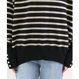 袖ボタンやわらかストレッチボーダーニットプルオーバー | FUNNY COMPANY＋  | 詳細画像23 