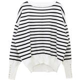 袖ボタンやわらかストレッチボーダーニットプルオーバー | FUNNY COMPANY＋  | 詳細画像26 