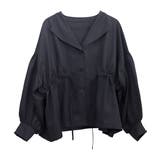 長袖オープンカラー杢無地ドロストブラウス | FUNNY COMPANY＋  | 詳細画像25 