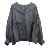 長袖オープンカラー杢無地ドロストブラウス | FUNNY COMPANY＋  | 詳細画像26 